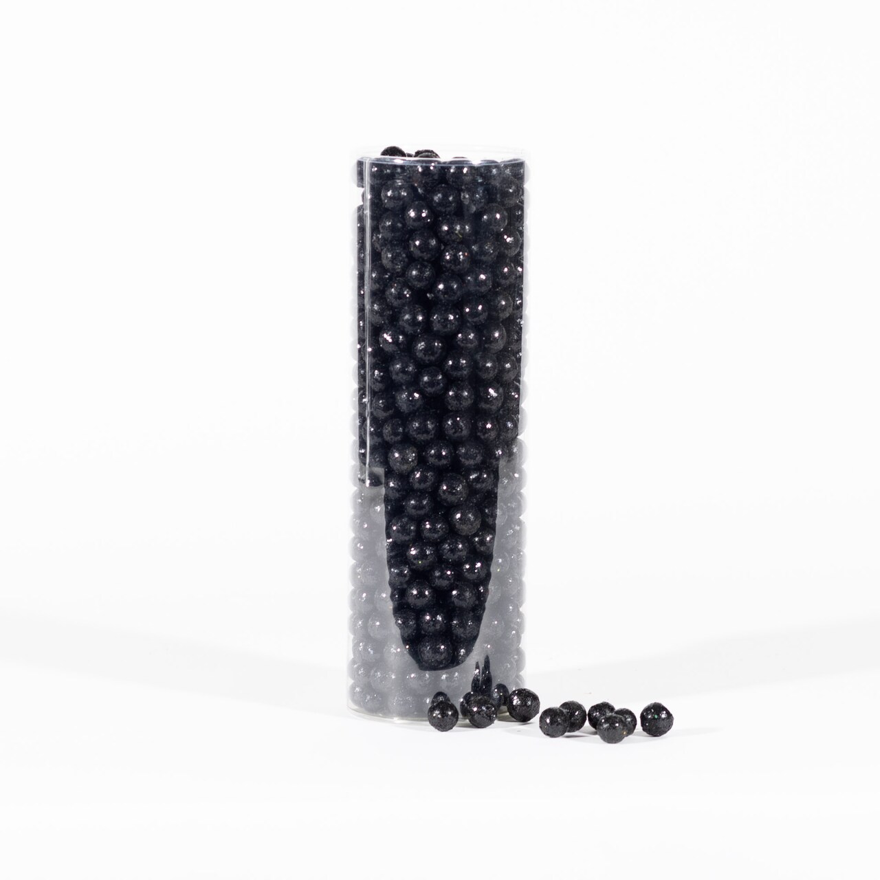 Melrose Set of 12 Iridescent Styrofoam Balls in Tube - Black